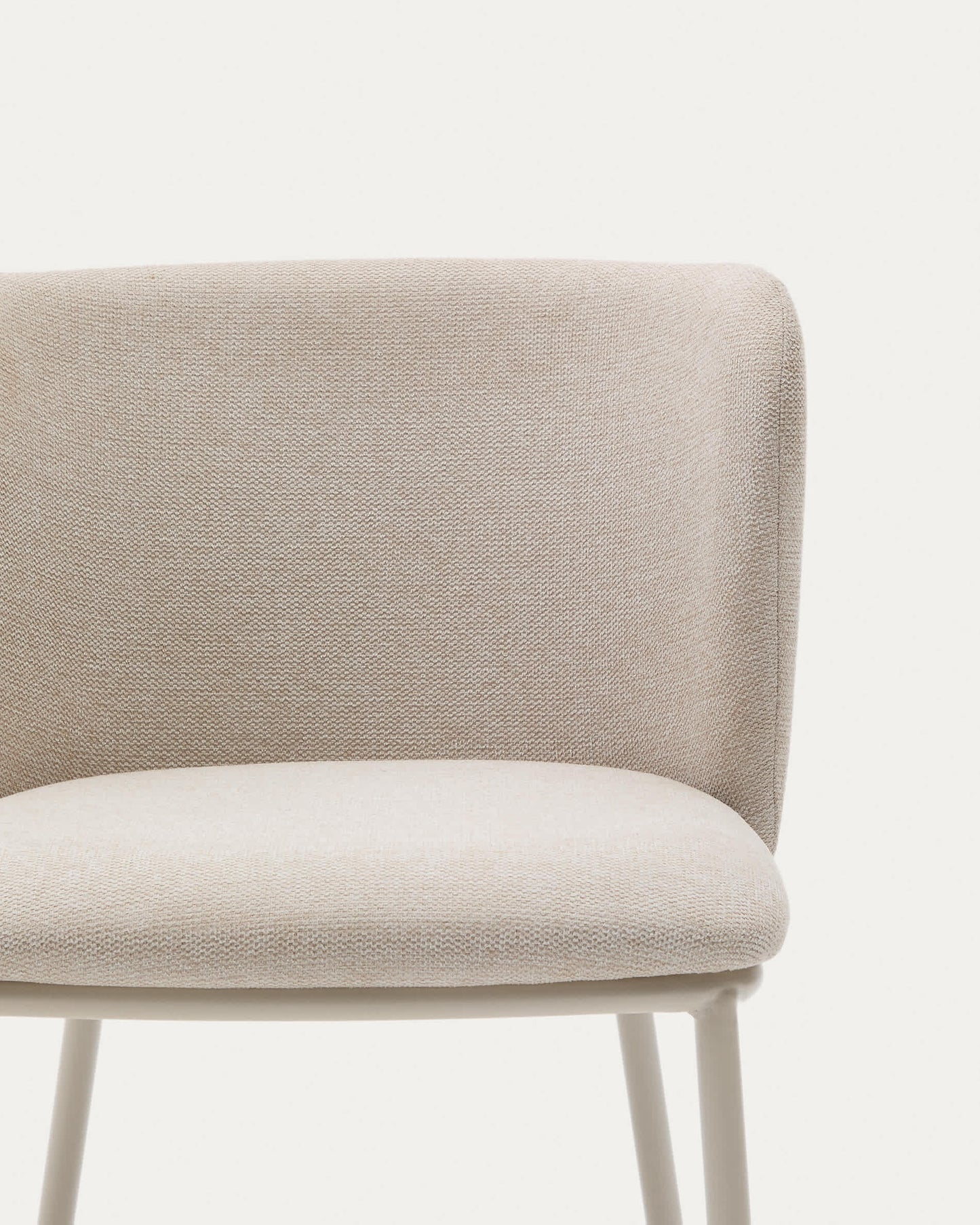 Sedia Ciselia in ciniglia beige e acciaio beige