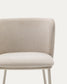 Sedia Ciselia in ciniglia beige e acciaio beige