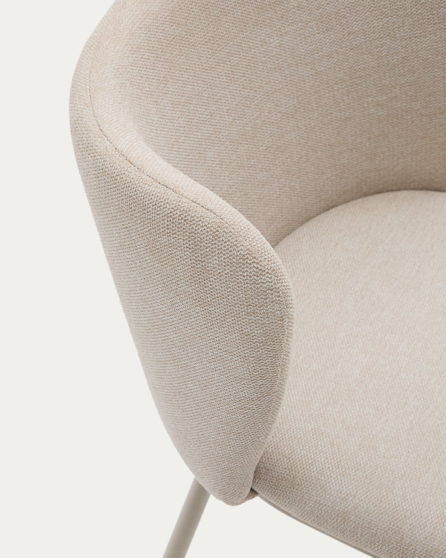 Sedia Ciselia in ciniglia beige e acciaio beige