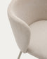 Sedia Ciselia in ciniglia beige e acciaio beige