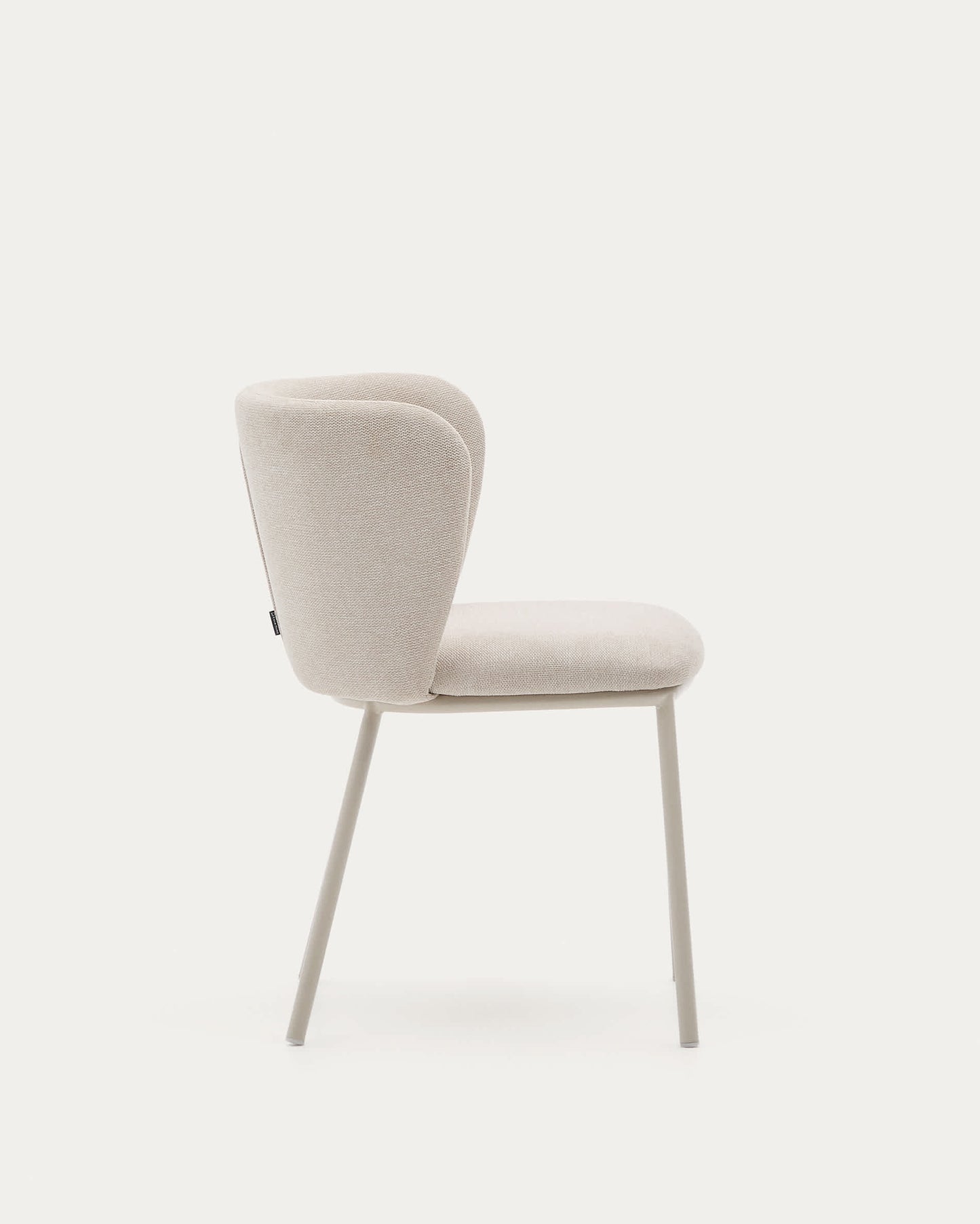 Sedia Ciselia in ciniglia beige e acciaio beige