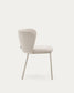 Sedia Ciselia in ciniglia beige e acciaio beige