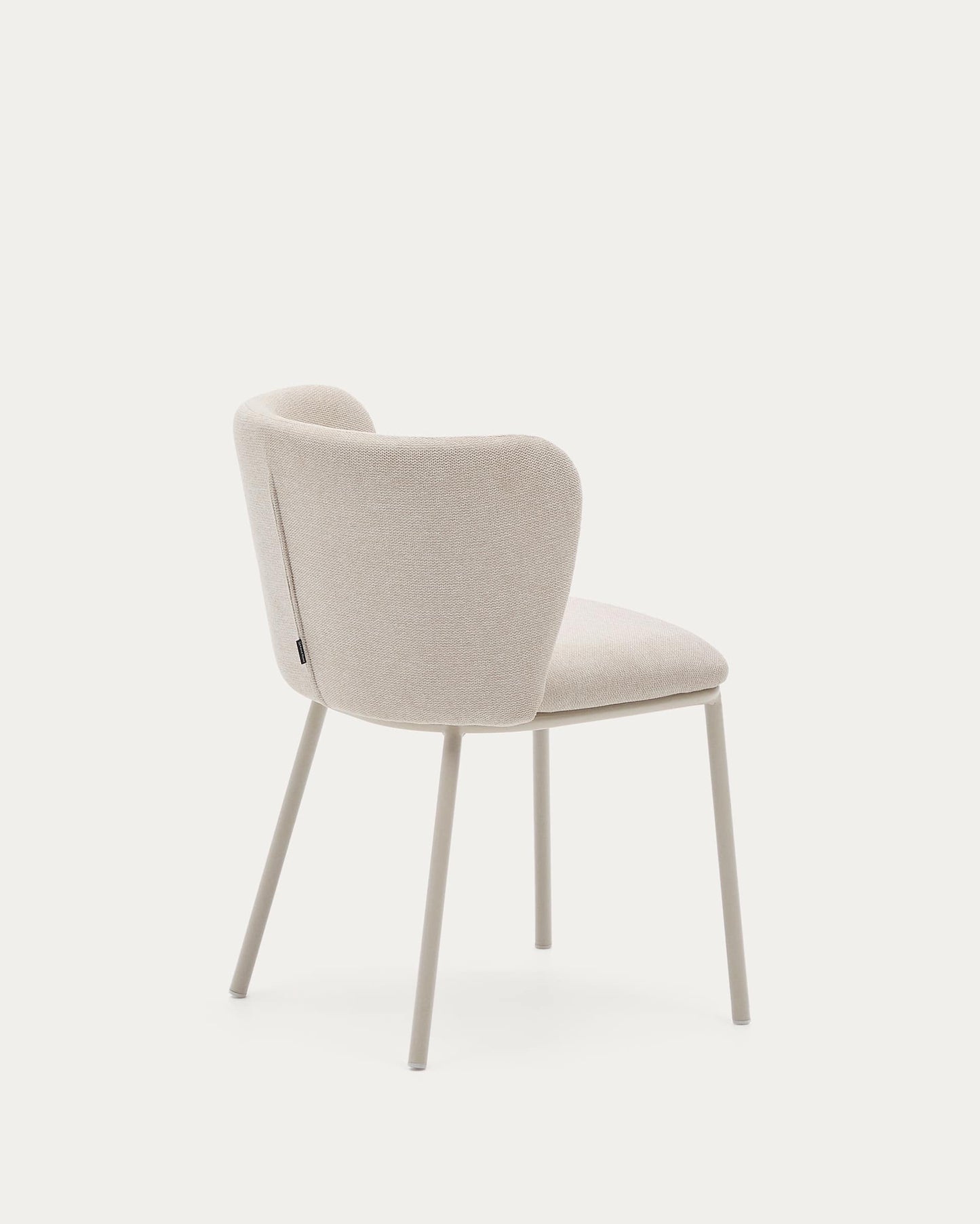 Sedia Ciselia in ciniglia beige e acciaio beige