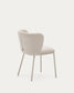 Sedia Ciselia in ciniglia beige e acciaio beige