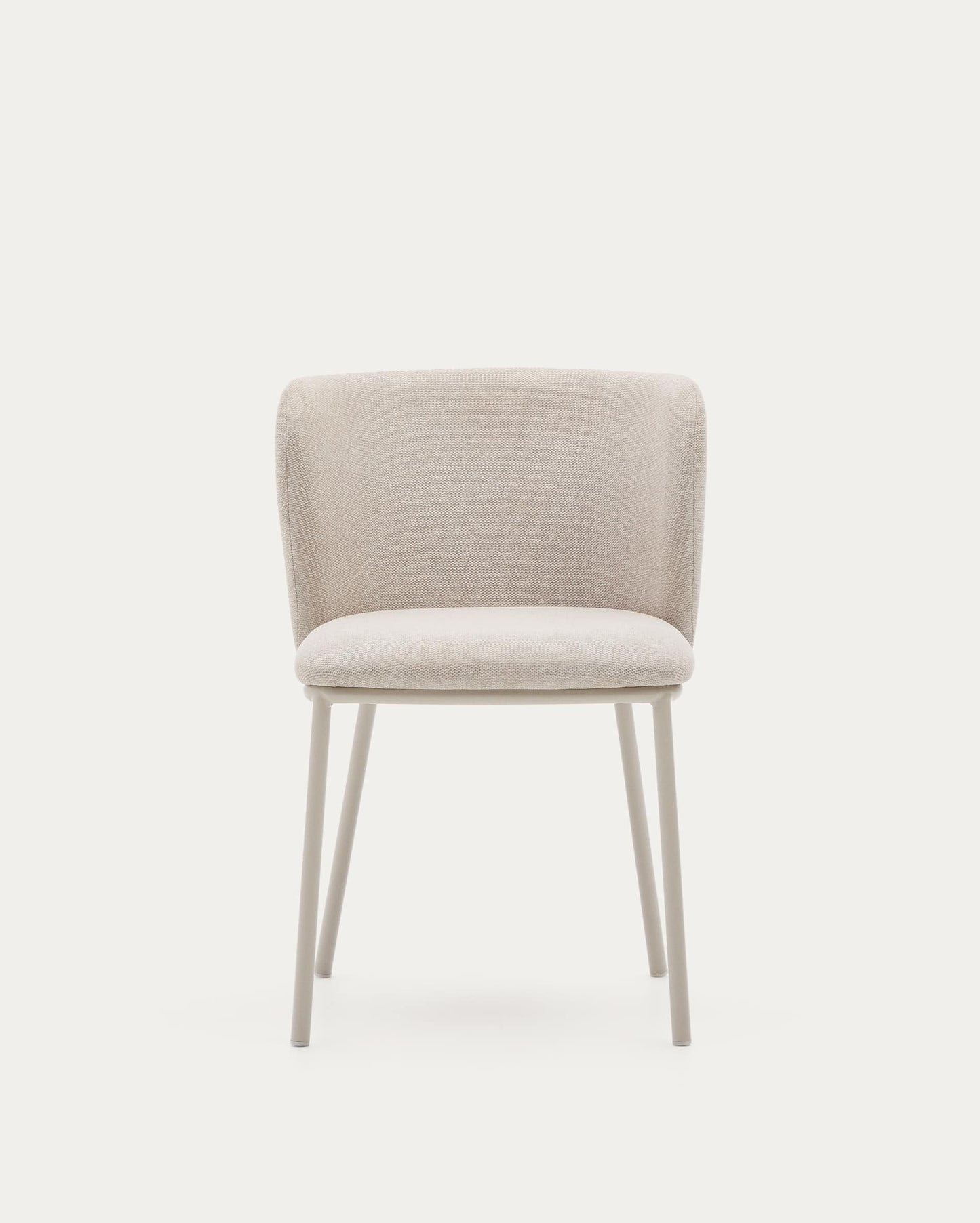 Sedia Ciselia in ciniglia beige e acciaio beige