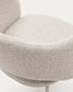 Sedia Maina di ciniglia spessa beige e gambe in acciaio con finitura beige