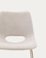 Sedia Zahara beige e gambe in acciaio finitura beige