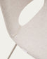 Sedia Zahara beige e gambe in acciaio finitura beige