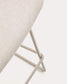Sedia Zahara beige e gambe in acciaio finitura beige