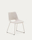Sedia Zahara beige e gambe in acciaio finitura beige