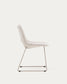 Sedia Zahara beige e gambe in acciaio finitura beige