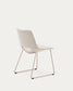 Sedia Zahara beige e gambe in acciaio finitura beige