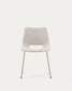 Sedia Zahara beige e gambe in acciaio finitura beige