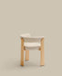 Sedia Granite 3 gambe in ciniglia beige e legno massello frassino finitura tono naturale FSC 100%