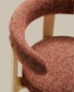 Sedia Granite in ciniglia terracotta e legno massello di frassino con finitura naturale