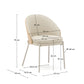Sedia Eamy di pelle sintetica beige, impiallacciatura in frassino con finitura naturale