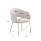 Sedia Maina beige e gambe in acciaio con finitura beige