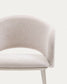 Sedia Maina beige e gambe in acciaio con finitura beige