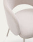Sedia Maina beige e gambe in acciaio con finitura beige