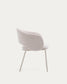 Sedia Maina beige e gambe in acciaio con finitura beige