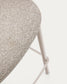 Sgabello Maina di ciniglia spessa beige e gambe in acciaio finitura beige 65 cm