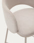 Sgabello Maina di ciniglia beige e gambe in acciaio con finitura beige 65 cm