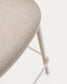 Sgabello Maina di ciniglia beige e gambe in acciaio con finitura beige 65 cm