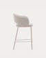 Sgabello Maina di ciniglia beige e gambe in acciaio con finitura beige 65 cm