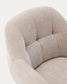 Sedia girevole Dorina di ciniglia beige e gambe in acciaio con finitura beige