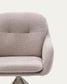 Sedia girevole Lexa di ciniglia beige e gambe in acciaio con finitura beige