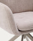 Sedia girevole Lexa di ciniglia beige e gambe in acciaio con finitura beige