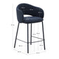 Sgabello Maina in ciniglia blu e gambe in acciaio con finitura blu 65 cm