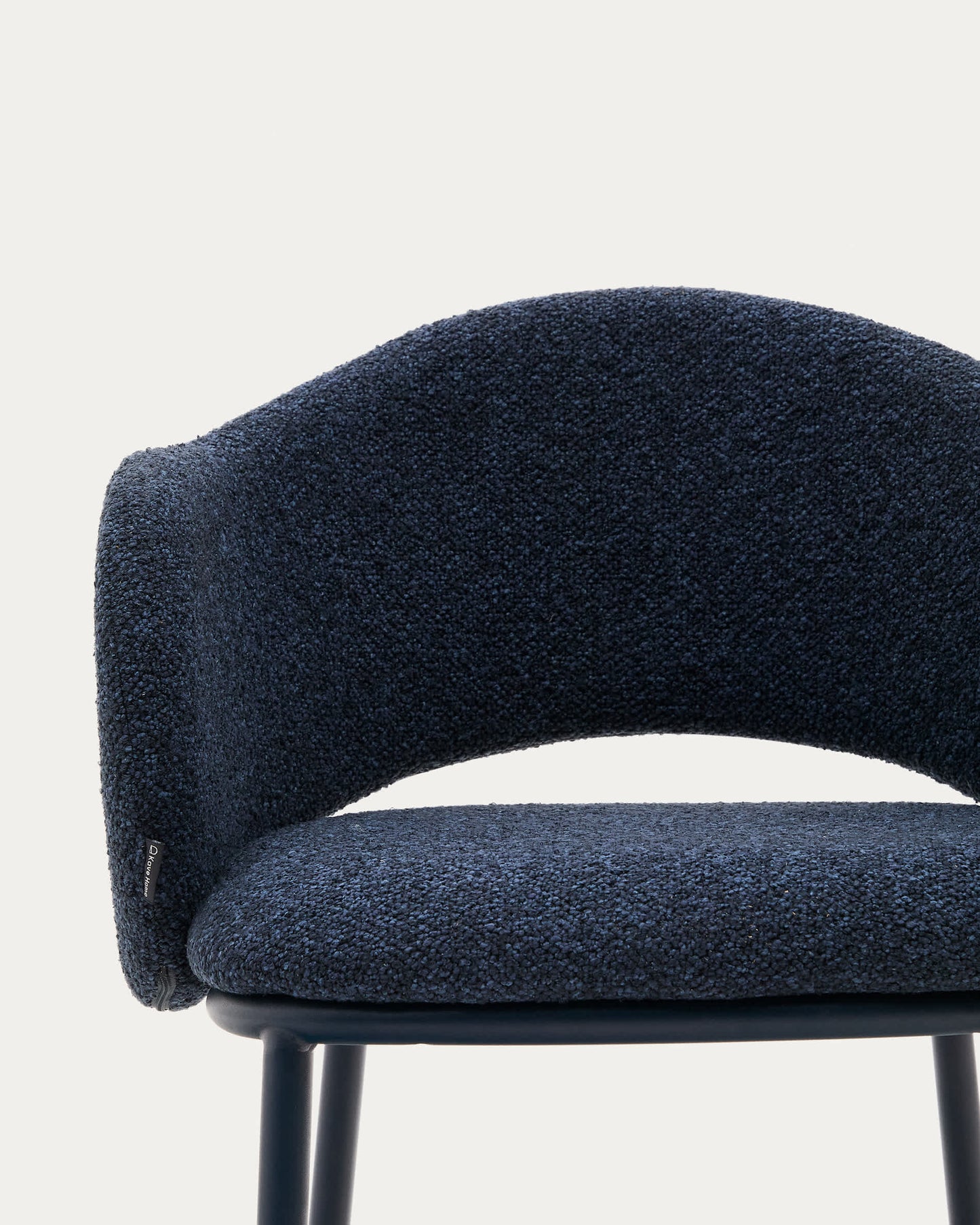 Sgabello Maina in ciniglia blu e gambe in acciaio con finitura blu 65 cm