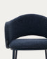 Sgabello Maina in ciniglia blu e gambe in acciaio con finitura blu 65 cm