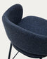 Sgabello Maina in ciniglia blu e gambe in acciaio con finitura blu 65 cm