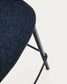 Sgabello Maina in ciniglia blu e gambe in acciaio con finitura blu 65 cm