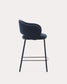 Sgabello Maina in ciniglia blu e gambe in acciaio con finitura blu 65 cm
