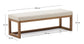 Panca Loya in ciniglia beige e legno di faggio con finitura color noce 128 cm