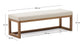 Panca Loya in ciniglia beige e legno di faggio con finitura color noce 128 cm