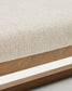 Panca Loya in ciniglia beige e legno di faggio con finitura color noce 128 cm