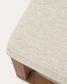 Panca Loya in ciniglia beige e legno di faggio con finitura color noce 128 cm