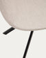 Sedia girevole con ritorno automatico Tissiana di ciniglia beige e alluminio nero opaco