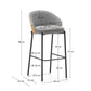 Sgabello Eamy impiallacciato frassino grigio chiaro finitura naturale, metallo nero 77 cm
