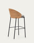Sgabello Eamy impiallacciato frassino grigio chiaro finitura naturale, metallo nero 77 cm