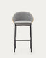 Sgabello Eamy impiallacciato frassino grigio chiaro finitura naturale, metallo nero 77 cm