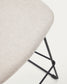 Sgabello Zahara beige e acciaio finitura nera altezza 76 cm