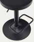 Sgabello Zaib in ciniglia nera e acciaio nero opaco altezza 63-84 cm