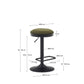 Sgabello Zaib in ciniglia verde scuro e acciaio nero opaco altezza 63-84 cm