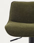 Sgabello Zenda in ciniglia verde scuro e acciaio nero opaco altezza 81-102 cm