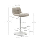Sgabello Zenda in ciniglia beige e acciaio bianco opaco 81-102 cm